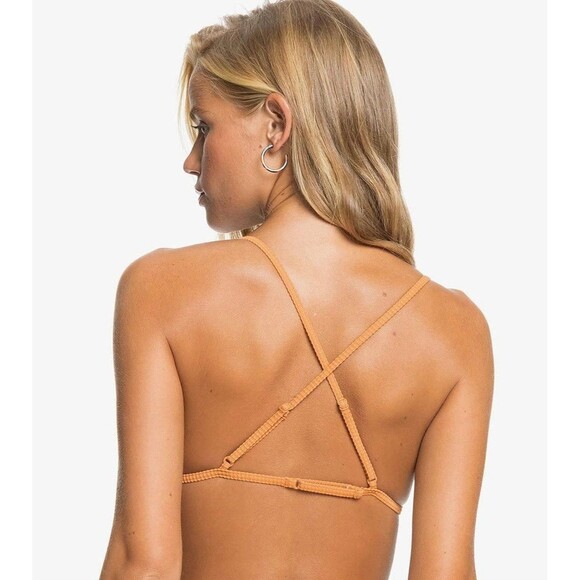 Roxy Mind of Freedom Rust Triangle Adjustable Criss Cross Bikini Top Only S - Picture 2 of 7